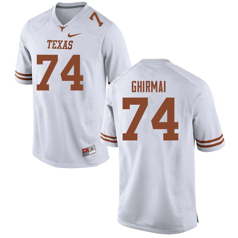 Men #74 Rafiti Ghirmai Texas Longhorns College Football Jerseys Sale-White